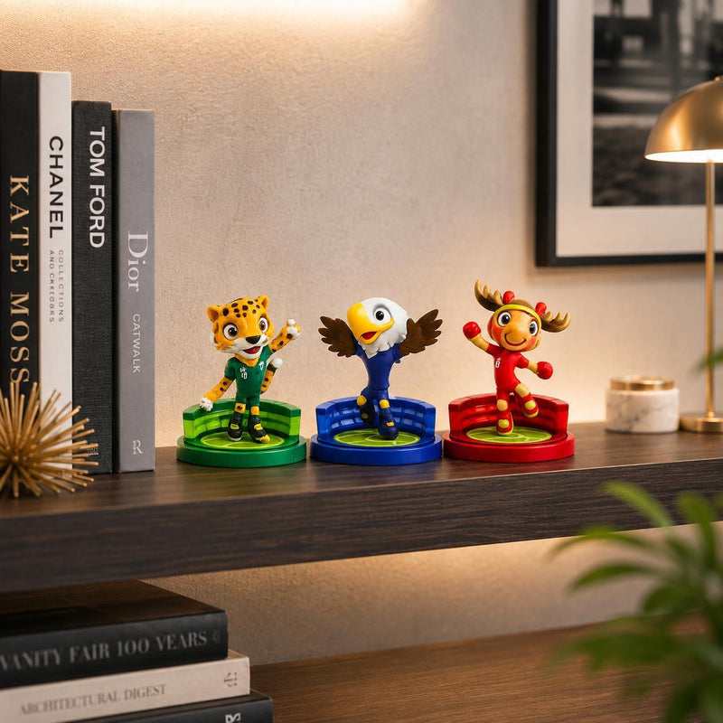 Fifa 2026" World Cup Collectible Mascot B Vinyl Figurines (Set of 3) - Red