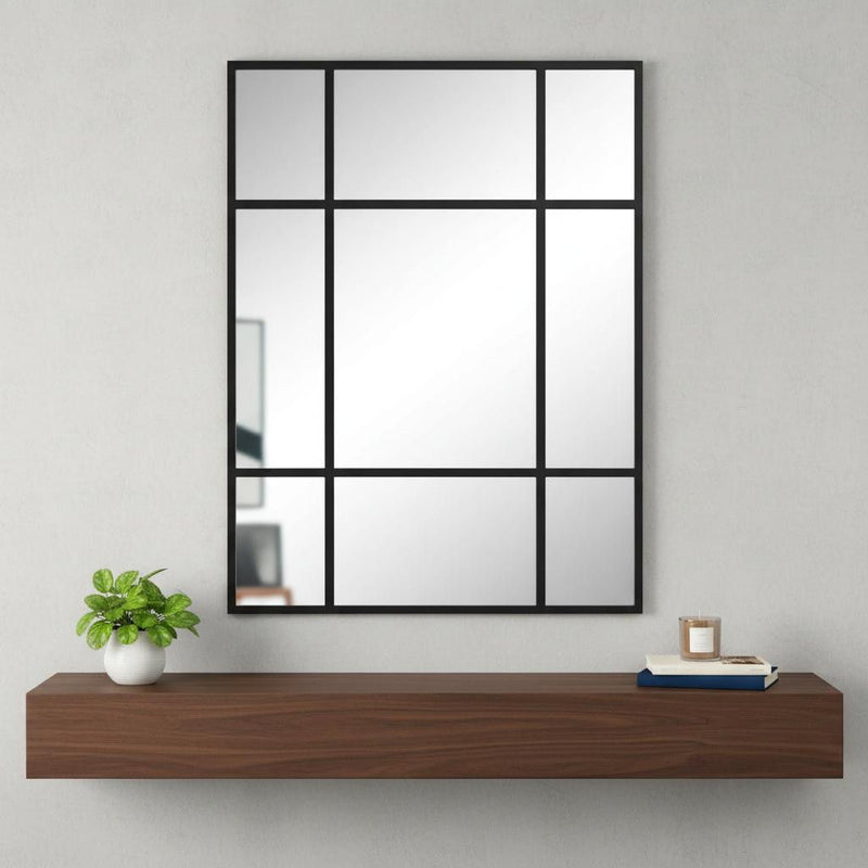 39" Metal Framed Accent Mirror - Black