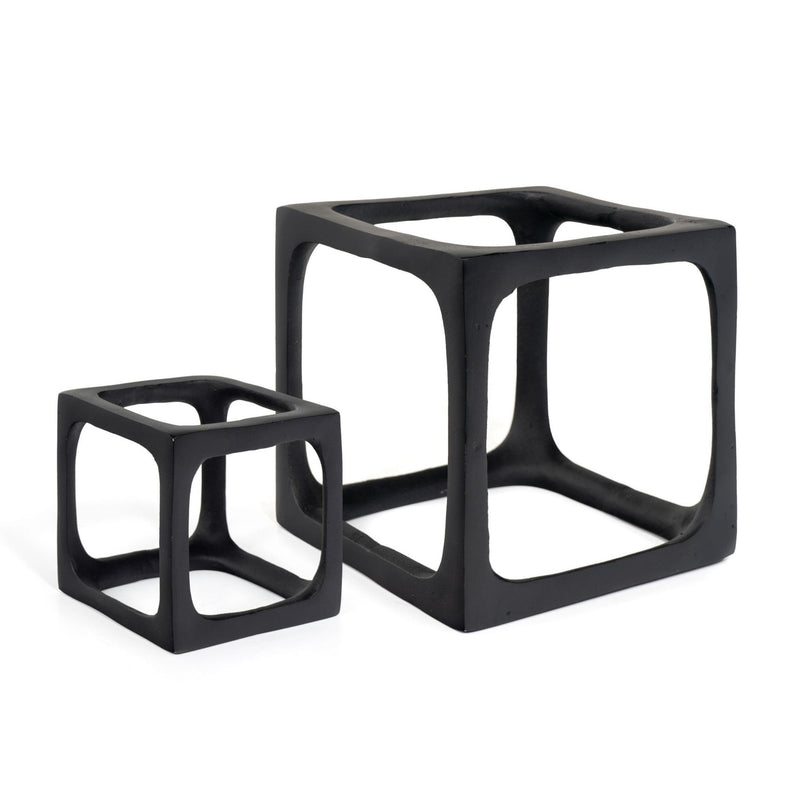 Cube Tabletop Sculptures (Set of 2) - Black
