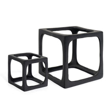 Load image into Gallery viewer, Cube Tabletop Sculptures (Set of 2) - Black
