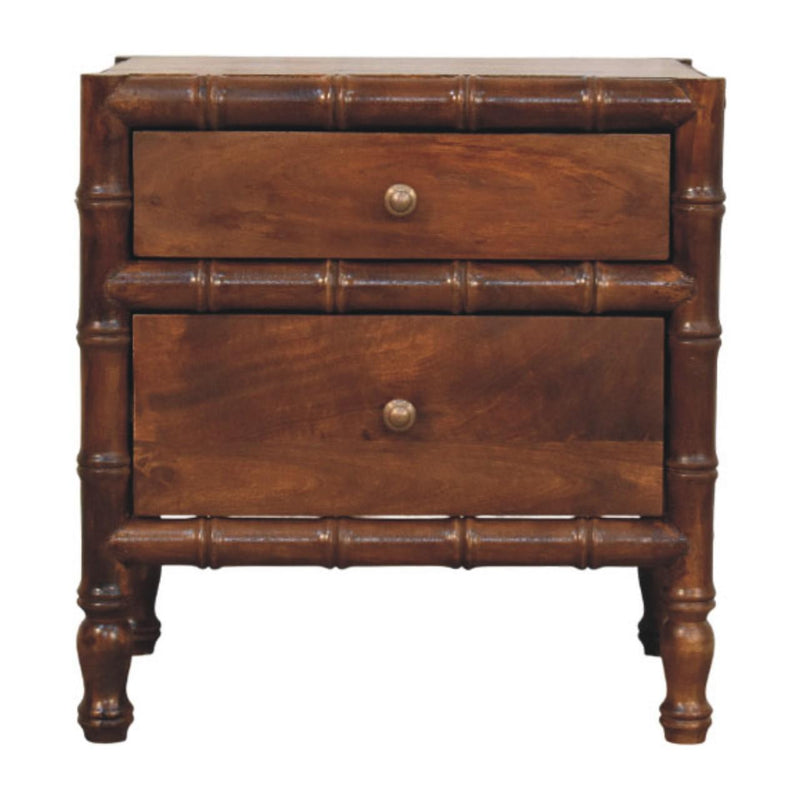 Solid Wood Two Drawer Nightstand (738440) - Brown