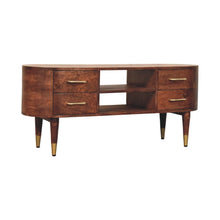 Load image into Gallery viewer, Solid Wood Enclosed Open Storage TV Stand (719189) - Brown
