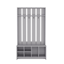 Load image into Gallery viewer, 68" Wood Four Hook Coat And Shoe Rack - Gray
