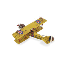 Load image into Gallery viewer, Hand Painted 1918 Curtiss JN-4 Model Airplane - Yellow / Red
