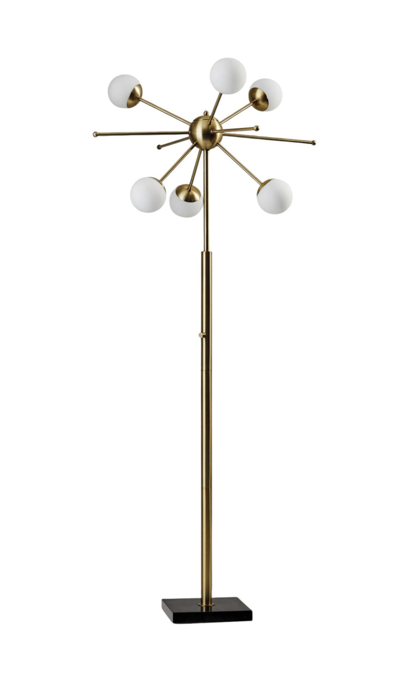 Six Light Novelty Floor Lamp - Brass