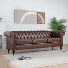 Load image into Gallery viewer, Traditional Square Arm Removable Cushion 3 Seater Sofa
