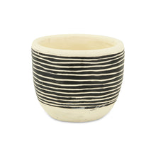 Load image into Gallery viewer, Striped Round Pot Planter - Black / White
