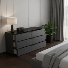 Load image into Gallery viewer, 57" Six Drawer Double Dresser - Gray
