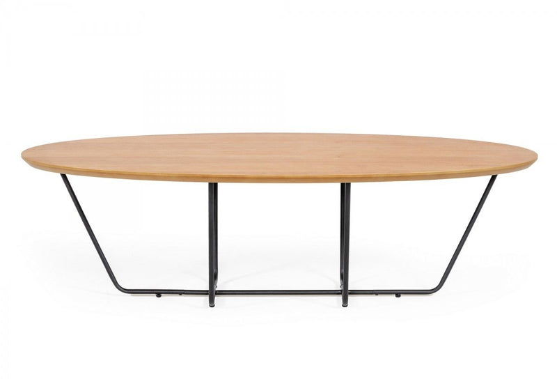 Industrial Large Powder Metal Coffee Table - Oak And Black