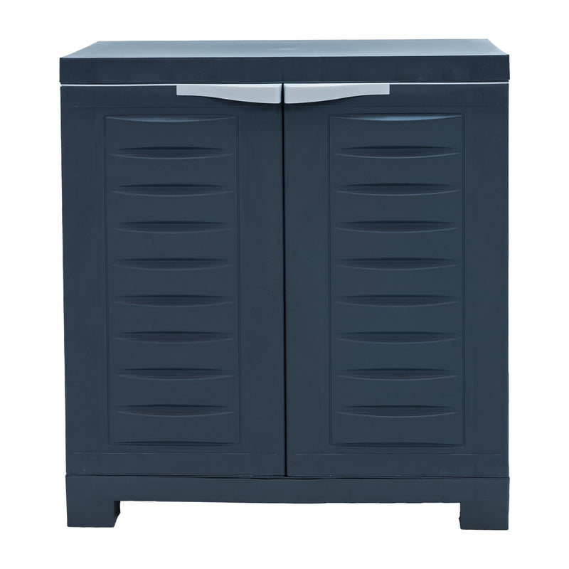 26" Heavy Duty Plastic Two Door Utility Cabinet - Dark Gray