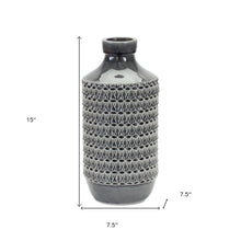 Load image into Gallery viewer, Geometric Cylinder Table Vase - Gray
