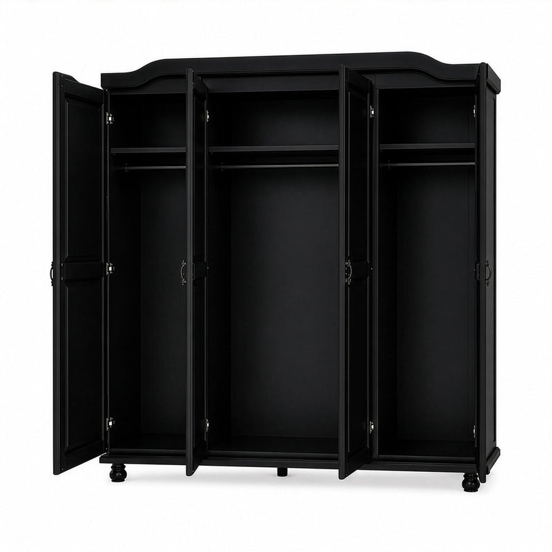 Solid Wood Four Door Combo Dresser (764844) - Black