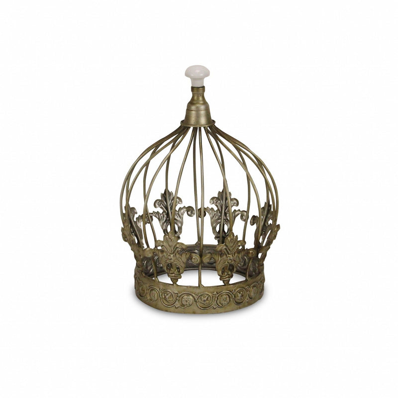 Hand Painted Decorative Crown Tabletop Sculpture - Bronze