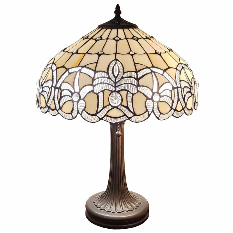 23" Metal Two Light Candlestick Table Lamp With White Shade - Dark Brown