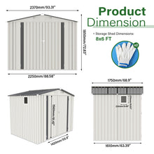 Load image into Gallery viewer, Garden Tool Shed Metal Storage Shed With Peaked Roof Waterproof Lockable Door
