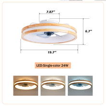 Load image into Gallery viewer, Ceiling Fans With LED Light Source And Remote Control, 3000 - 6500K Dimmable, 6 Speeds, Quiet DC Motor For Living Room - Natural Wood / White
