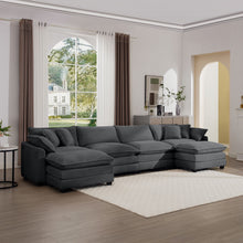 Load image into Gallery viewer, Modern Oversized Modular Cushion Sofa With Ottoman, Low Back, Deep Seating Sofa Set
