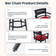 Load image into Gallery viewer, Outdoor Swivel Bar Chairs, 360 Degree Rotation, Ergonomic Backrest (Set of 2)
