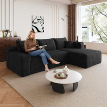 Load image into Gallery viewer, Cloud Sectional Sofa, Comfort U-Shaped Sofa For Living Room - Black
