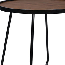 Load image into Gallery viewer, 24" Wood And Metal Round Cross Legs Coffee Table - Black
