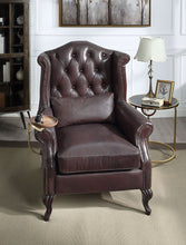 Load image into Gallery viewer, Pino - Vintage Top Grain Leather Accent Chair With 1 Toss Pillow - Brown
