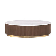 Load image into Gallery viewer, Oval Cocktail Table - Brown / Gold / White
