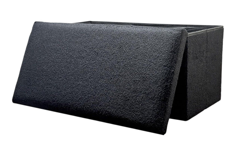 30" Boucle Storage Ottoman - Black