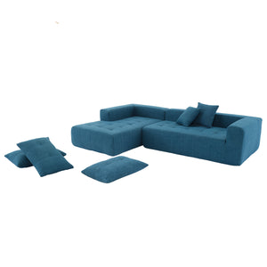 110*69" Modular Sectional Living Room Sofa Set, Modern Minimalist Style Couch, Installation-free sofa, Upholstered Sleeper Sofa for Living Room, Bedroom, Salon, 2 PC Free Combination, L-Shape, Linen