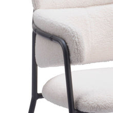Load image into Gallery viewer, Upholstered Faux Fur Dining Arm Chairs (Set of 2) - Cream / Black
