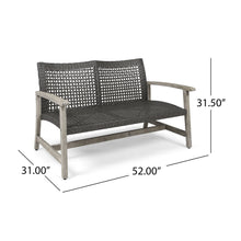 Load image into Gallery viewer, Hampton - Outdoor Wood And Wicker Loveseat - Gray
