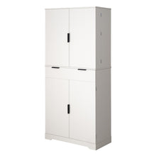 Load image into Gallery viewer, Fluted Kitchen Pantry Cabinet With 3 Keyboard Drawers &amp; 6 Adjustable Door Shelves
