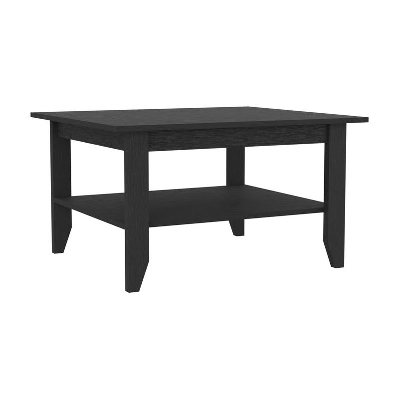 2 Piece Living Room Set Wood Coffee Table - Black