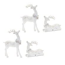 Load image into Gallery viewer, Poly Deer Christmas Figurine (Set of 2) - White
