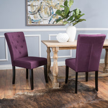 Load image into Gallery viewer, Upholstered Dining Chairs, Fabric Side Chairs, For Dining Room, Kitchen And Living Room (Set of 2) - Dark Purple
