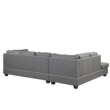 Load image into Gallery viewer, 104.5&quot; Reversible Sectional Sofa Space Saving with Storage Ottoman Rivet Ornament L-shape Couch for Small or Large Space Dorm Apartment,Gray(old SG000405AAA)
