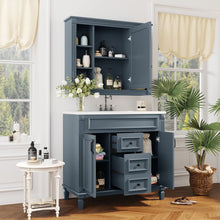 Load image into Gallery viewer, Bathroom Vanity With Top Sink, Mirror Cabinet, 2 Soft Closing Doors &amp; 2 Drawers
