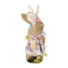 Load image into Gallery viewer, Straw Rabbit Easter Easter Bunny Figurine - Blue / Pink / Brown
