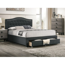 Load image into Gallery viewer, Modern Button Tufted Arch Headboard Bed With Storage Footboard
