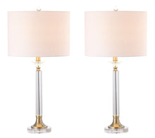 Load image into Gallery viewer, Table Lamps With Drum Shades (Set of 2) - Clear / Gold / White
