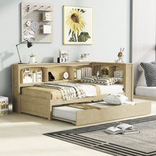 Load image into Gallery viewer, Daybed With Trundle, Storage Cabinets, USB Ports
