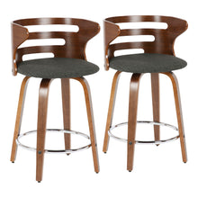 Load image into Gallery viewer, Cosini - Mid Century Modern Fixed Height Counter Stool With Footrest With Swivel (Set of 2)
