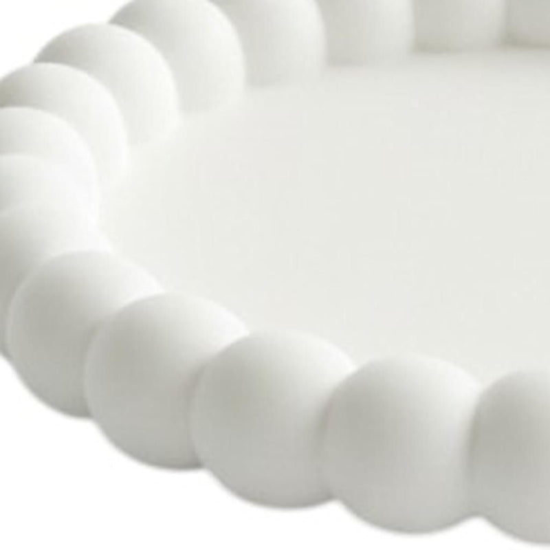 Resin Handmade Round Trinket Tray - White