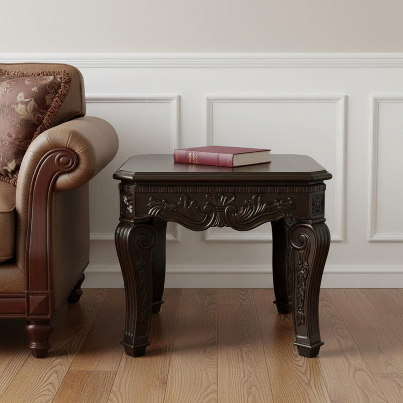 Wood Square End Table - Espresso
