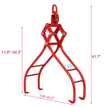 Load image into Gallery viewer, Heavy-Duty 4 Claw Timber Log Lifting Tongs Grabber - Red
