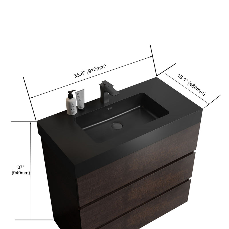 Alice - Bathroom Vanity With Large Storage, Freestanding