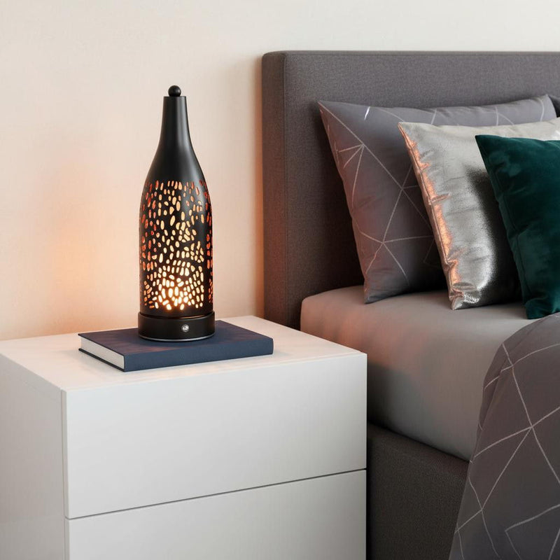 Geometric Novelty USB Lantern With Novelty Shade - Black
