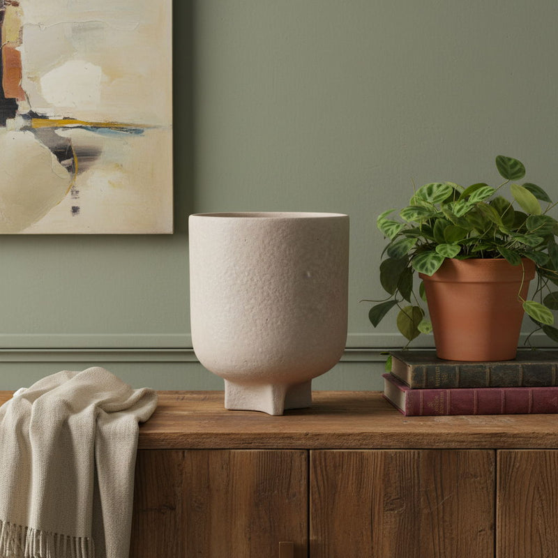Recycled Urn Table Vase - Beige