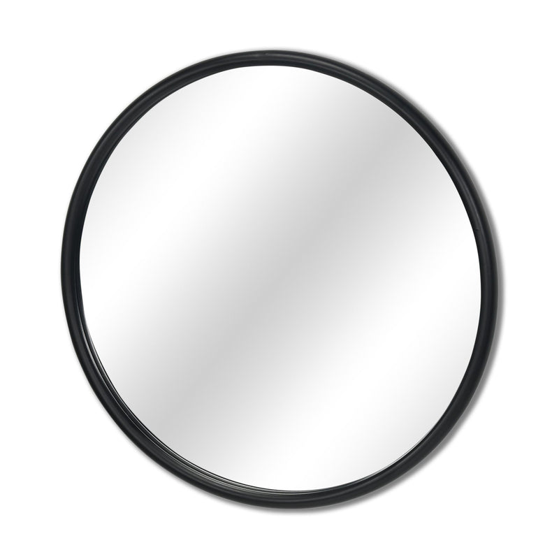 20" Metal Round Accent Mirror - Black