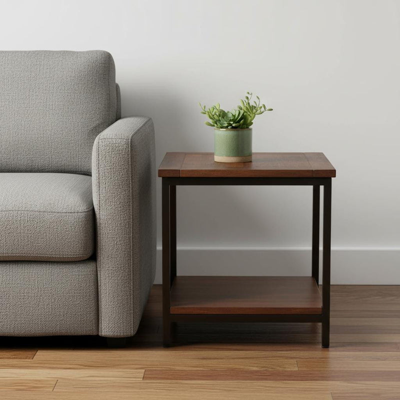 22" Square End Table - Brown