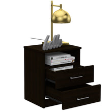 Load image into Gallery viewer, 20" Two Drawer Faux Wood Nightstand - Black
